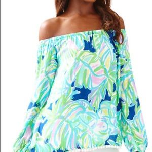 LILLY PULITZER “ENNA” OFF THE SHOULDER TOP XXS